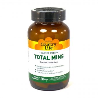 Мультимінеральний Комплекс, Target-Mins Total Mins, Country Life, 120 таблеток