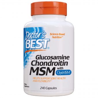 Глюкозамін & Хондроїтин & МСМ, OptiMSM, Doctor&apos;s Best, 240 капсул