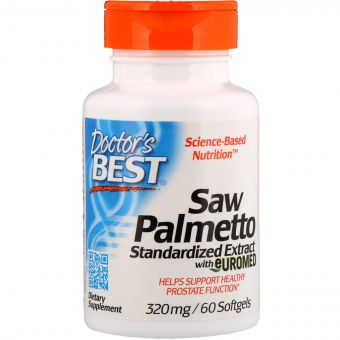 Со Пальметто, Екстракт, Saw Palmetto, Doctor&apos;s Best, 320 мг, 60 капсул
