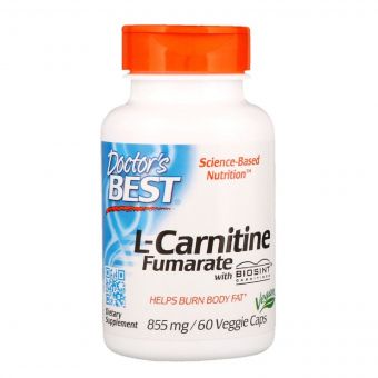 L-Карнітин Фумарат, L-Carnitine Fumarate, Doctor&apos;s Best, 855 мг, 60 капсул