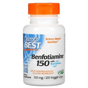 Бенфотіамін, Benfotiamine 150, Doctor&apos;s Best, 150 мг, 120 капсул