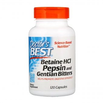 Бетаїн HCL і Пепсин, Betaine HCL & Pepsin, Doctor&apos;s Best, 120 капсул