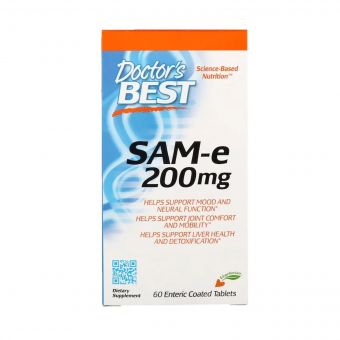 SAM-e (S-Аденозілметіонін) 200мг, Doctor&apos;s Best, 60 таблеток