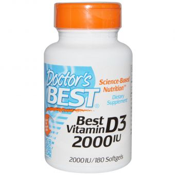 Вітамін D3 2000IU, Doctor&apos;s Best, 180 желатинових капсул