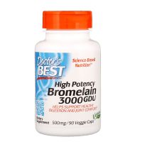 Бромелайн, Bromelain, Doctor&apos;s Best, 500 мг, 90 капсул