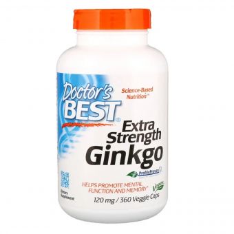 Супер Сильний Екстракт Гінкго 120 мг, Ginkgo Extra Stength Profile Proven, Doctor&apos;s Best, 360 вегетаріанських капсул