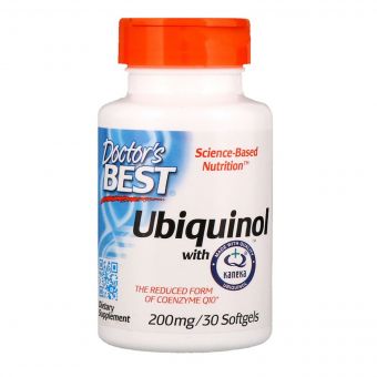 Убіхінол, Ubiquinol with Kaneka, Doctor&apos;s Best, 200 мг, 30 желатинових капсул