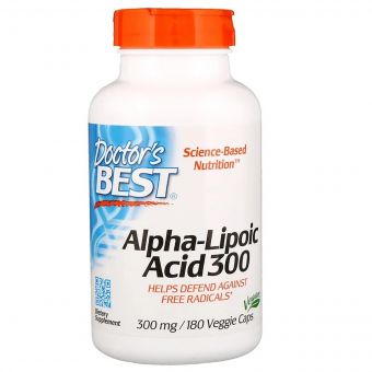 Альфа-ліпоєва кислота, 300 мг, Alpha-Lipoic Acid, Doctor&apos;s Best, 180 капсул