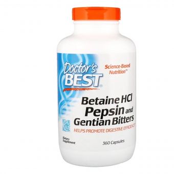 Бетаїн HCL і Пепсин, Betaine HCL & Pepsin, Doctor&apos;s Best, 360 капсул