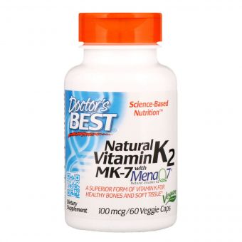 Вітамін К2 в Формі МК-7, Vitamin K2 as MK-7, Doctor&apos;s Best, 100 мкг, 60 капсул