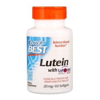 Лютеїн, Lutein with Lutemax Doctor&apos;s Best, 20 мг, 60 желатинових капсул