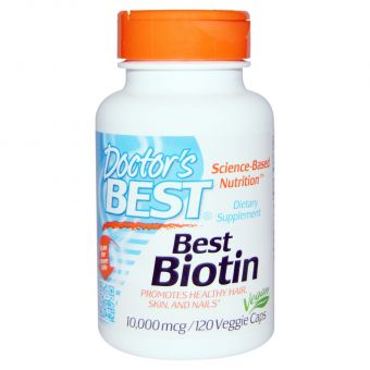 Біотин (В7) 10000мкг, Doctor's Best, 120 вегетаріанських капсул