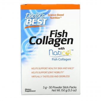 Риб&apos;ячий Колаген з натиколом, 5 г, Fish Collagen, Doctor&apos;s Best, 30 стиків