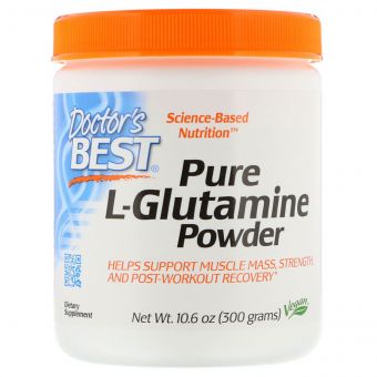 Глютамін в Порошку, L-Glutamine Powder, Doctor&apos;s Best, 300 гр.