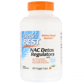 N-Ацетилцистеїн, NAC Detox Regulators, Doctor&apos;s Best, 180 гелевих капсул