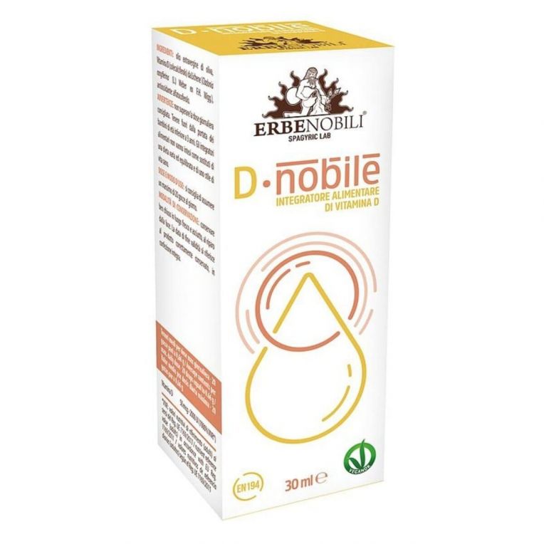 Вітамін D, Vitamin D Supplement, D Noble, Erbenobili, 30 мл краплі