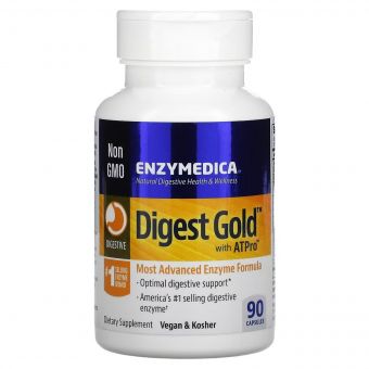 Травні ферменти, Digest Gold з ATPro, Enzymedica, 90 капсул