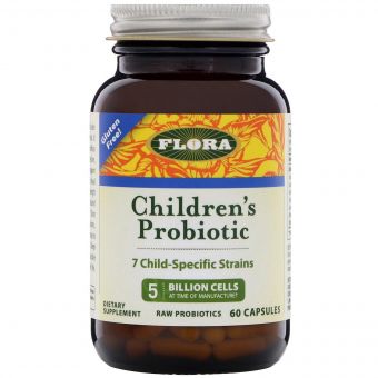 Пробіотики для Дітей, Children`s Probiotic, Flora, 60 капсул