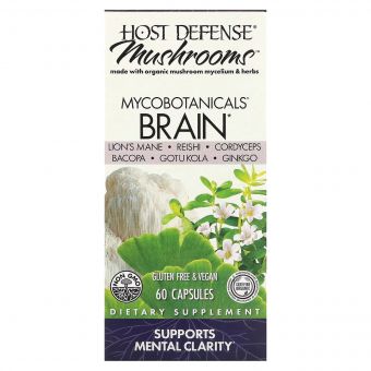 Гриби для здоров'я мозку, MycoBotanicals, Brain, Fungi Perfecti, 60 капсул