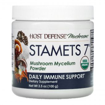 Щоденна підтримка імунітету, комплекс із 7 грибів, Stamets 7, Mushroom Mycelium Powder, Fungi Perfecti, 100 гр