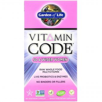 Жіночі Мультівітаміни 50+, Vitamin Code, Garden of Life, 120 вегетаріанських капсул