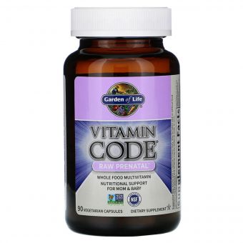 Сирі вітаміни для вагітних, RAW Prenatal, Vitamin Code, Garden of Life, 90 вегетаріанських капсул