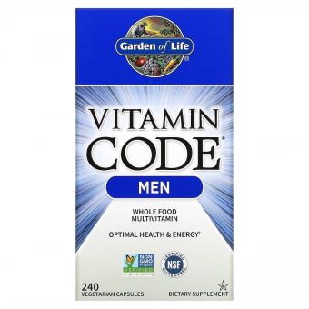 Чоловічі Мультивітаміни з цілісних продуктів, Vitamin Code, Whole Food Multivitamin for Men, Garden of Life, 240 вегетаріанських капсул