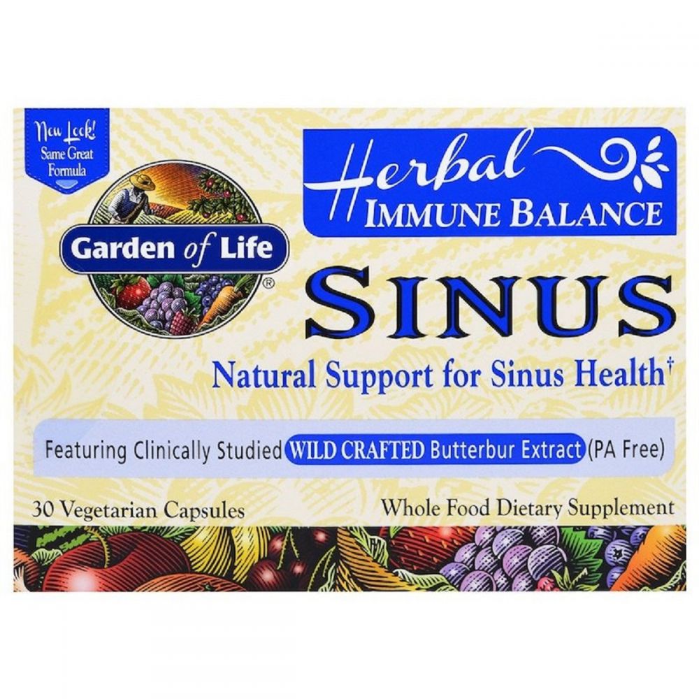 Трав&apos;яний Комплекс для підтримки імунітету, Herbal Immune Balance Sinus, Garden of Life, 30 вегетаріанських капсул