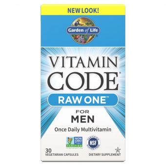 Сирі Мультівітаміни для Чоловіків, Raw One for Men, Vitamin Code, Garden of Life, 30 вегетаріанських капсул