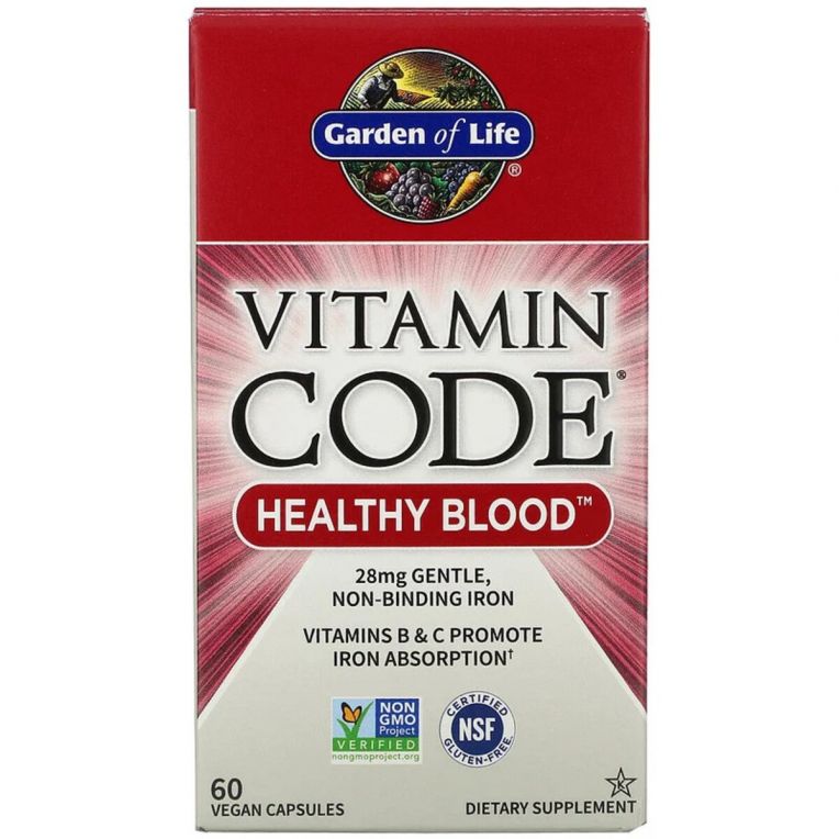 Комплекс для здоров&apos;я Крові, Healthy Blood, Vitamin Code, Garden of Life, 60 веганських капсул