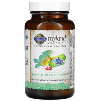 Кальцій Органічний, Organic Plant Calcium, MyKind Organics, Garden of Life, 90 таблеток