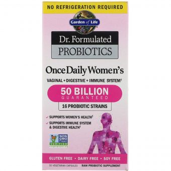 Пробіотики Для Жінок, Once Daily, Dr. Formulated Probiotics, Garden of Life, 30 вегетаріанських капсул