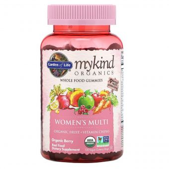 Органічні Мультівітаміни для Жінок, органічні ягоди, MyKind Organics, Garden of Life, 120 вегетаріанських жувальних цукерок