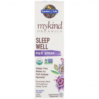 Органічна Трав&apos;яна Суміш Для Сну, MyKind Organics, Sleep Well, Garden of Life, R & R Спрей, 2 рідких унції (58 мл)