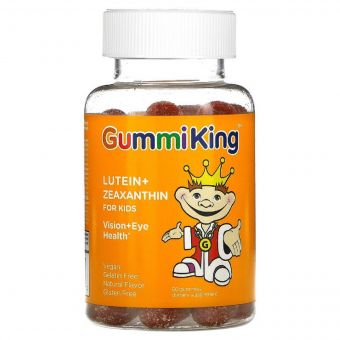 Лютеїн і Зеаксантин для дітей, смак манго, Lutein + Zeaxanthin for Kids, GummiKing, 60 жувальних цукерок