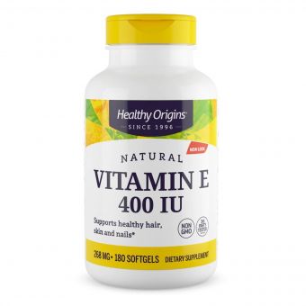 Вітамін E, 400 МО, Суміш Токоферолів, Vitamin E, Healthy Origins, 180 капсул