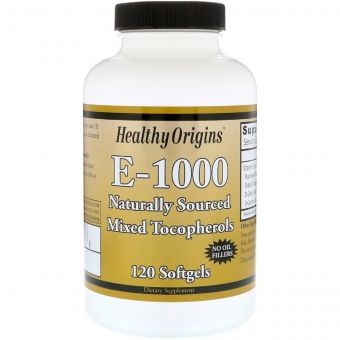Вітамін E 1000IU, Healthy Origins, 120 желатинових капсул