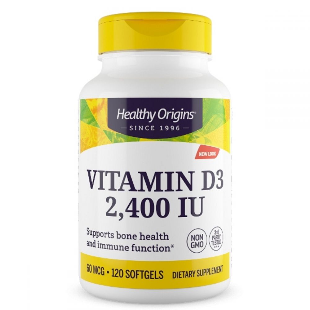 Вітамін D3 2400IU, Healthy Origins, 120 желатинових капсул