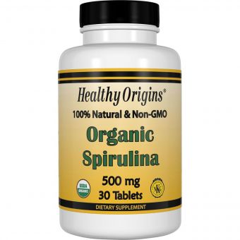 Органічна Спіруліна 500мг, Healthy Origins, 30 таблеток