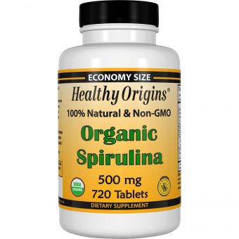 Органічна Спіруліна, Organic Spirulina, Healthy Origins, 500 мг, 720 таблеток