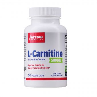 L-карнітин 500, 500 мг, L-Carnitine, Jarrow Formulas, 50 вегетаріанських капсул