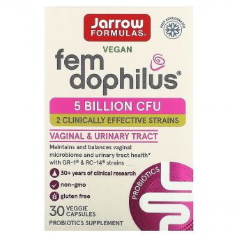 Пробіотики Для Жінок, Жіночий дофілус, 5 млрд КУО, Women's Fem Dophilus, Jarrow Formulas, 30 вегетаріанських капсул