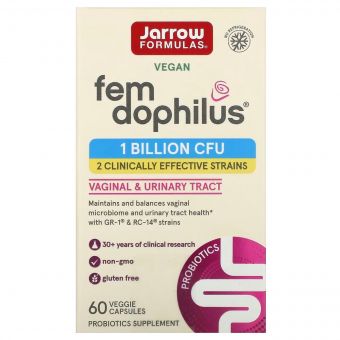 Пробіотики Для Жінок, Жіночий дофілус, 1 млрд КУО, Women&apos;s Fem Dophilus, Jarrow Formulas, 60 вегетаріанських капсул