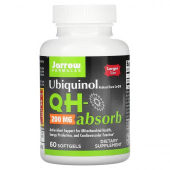 Убіхінол 200 мг, Ubiquinol QH-Absorb, Jarrow Formulas, 60 желатинових капсул