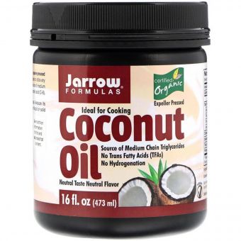 Органічне Кокосове Масло, Без запаху, Organic Coconut Oil, Expeller Pressed, Jarrow Formulas, 473 гр