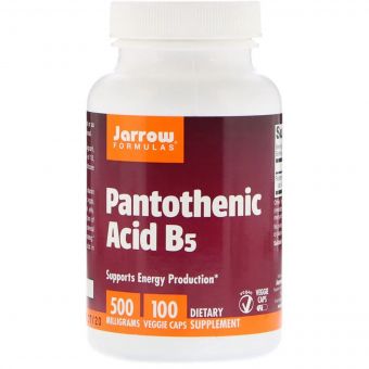 Пантотенова кислота (B5) Pantothenic Acid, Jarrow Formulas, 500 мг, 100 капсул