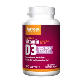 Вітамін D3 (Холекальциферол), 5000 МО, Jarrow Formulas, 100 гелевих капсул