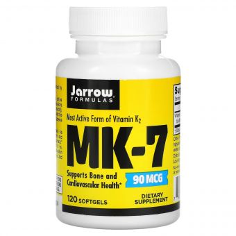 Вітамін K2 в формі MK-7, 90 мкг, MK-7, Vitamin K2 as MK-7, Jarrow Formulas, 120 гелевих капсул