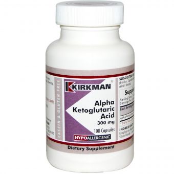 Альфа-Кетоглутарова Кислота, Alpha Ketoglutaric Acid, Kirkman Labs, 300 мг, 100 капсул