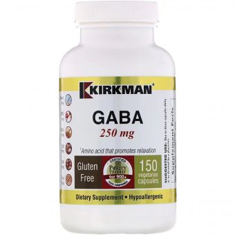 GABA (Гамма-аміномасляної кислоти), Kirkman Labs, 250 мг 150 капсул